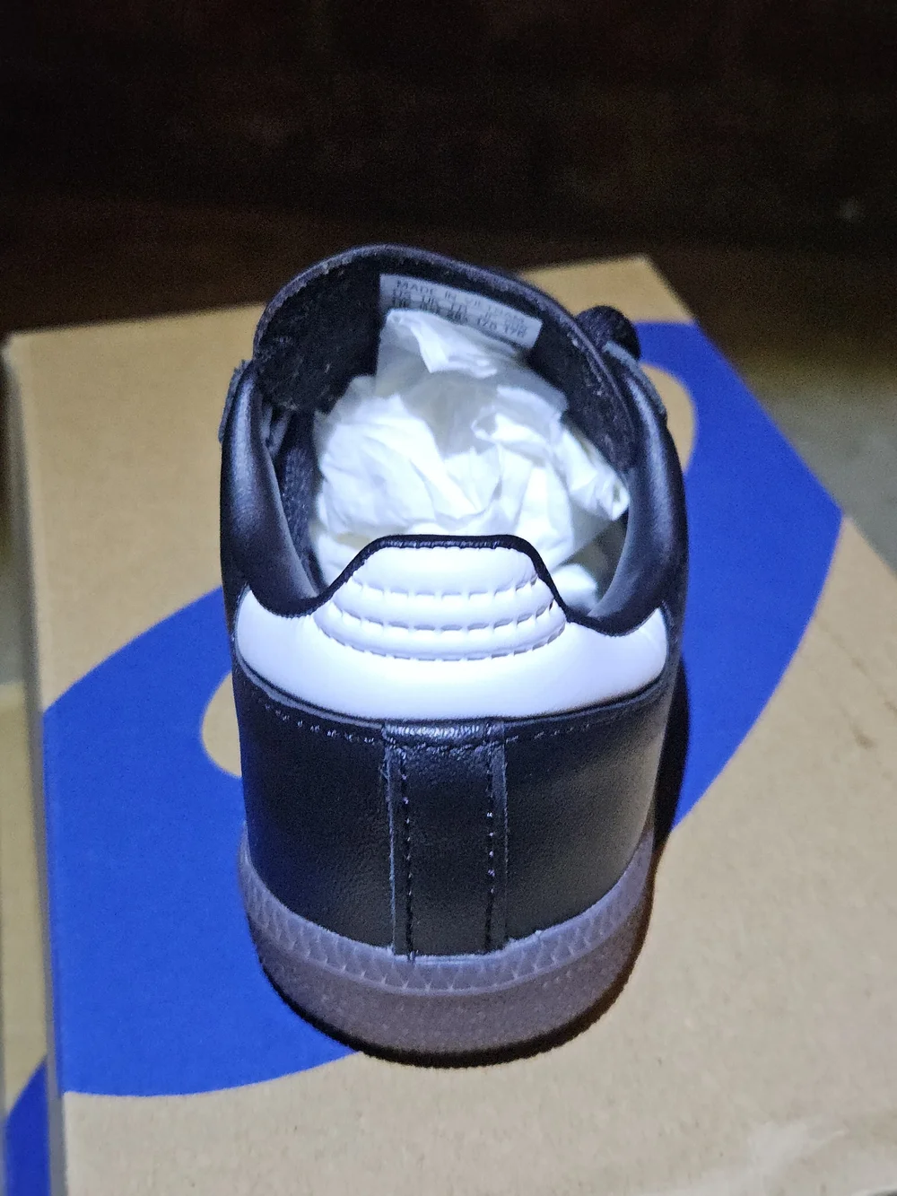 adidas Original Kids' Samba Sneakers in Black and White Gum Sz.11K